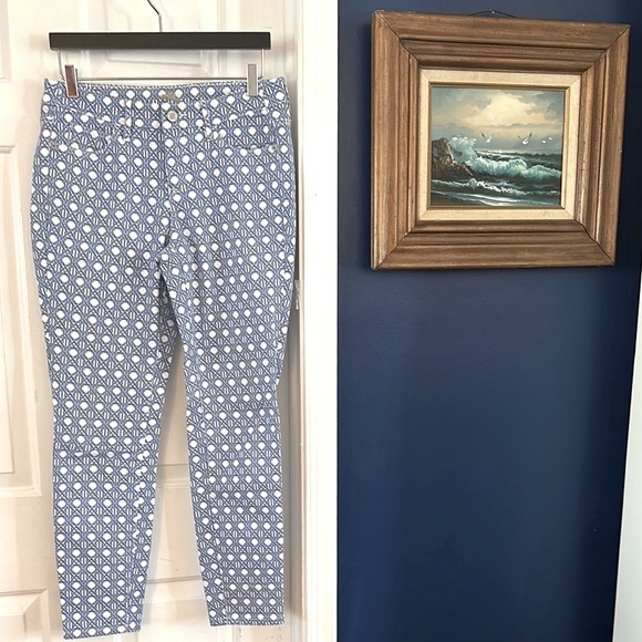NWOT Women’s Tommy Bahama Cataline Caning SKINNY Ankle Blue Denim Jeans Sz 10 - Picture 1 of 10
